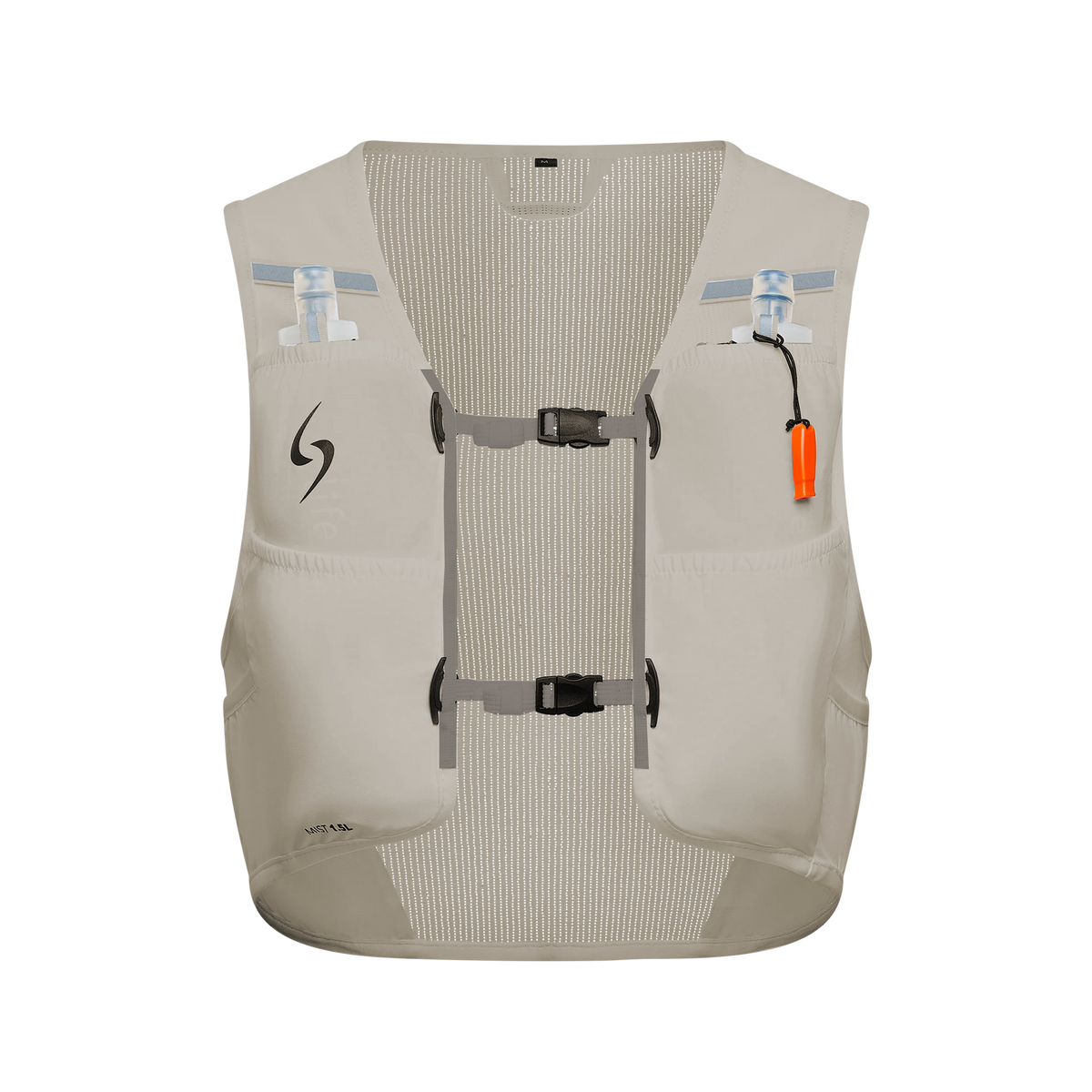 Life sports gear Mist beige running vest front view