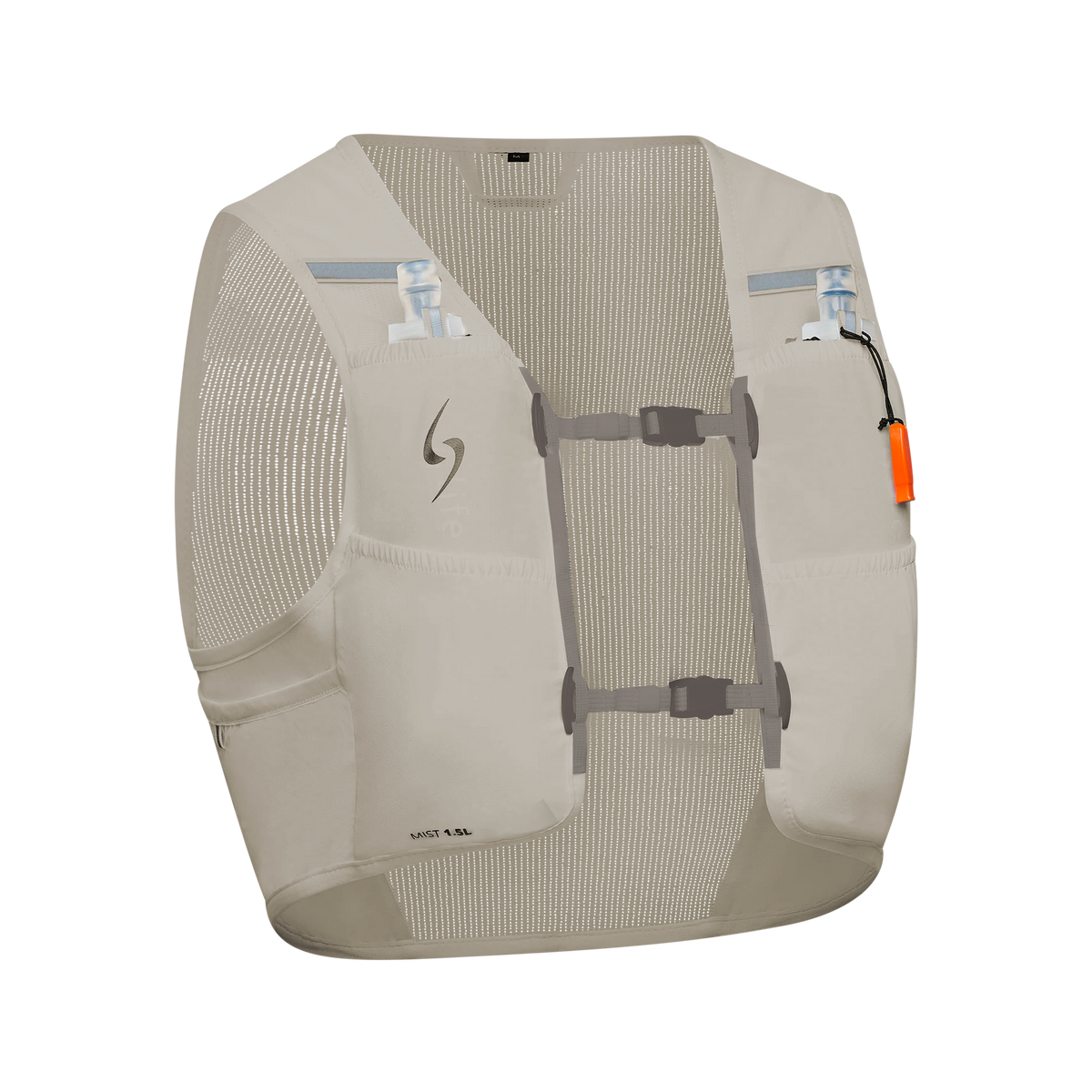 Life sports gear Mist beige running vest front angled view