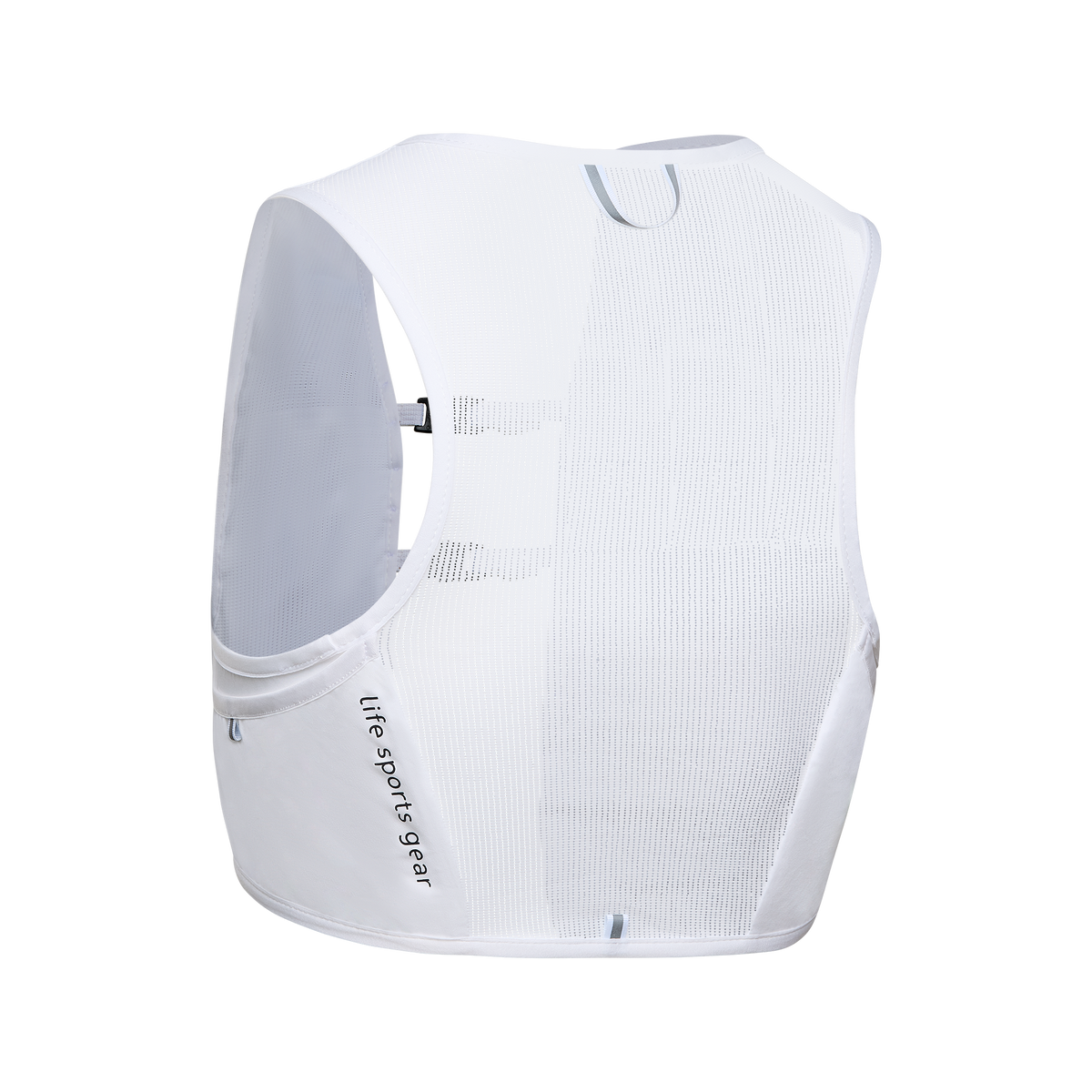 Life sports gear Mist white running vest back angled view