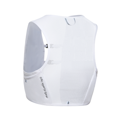 Life sports gear Mist white running vest back angled view