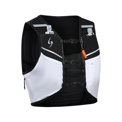 Life sports gear black white Hurricane Running Vest ECO front angled view