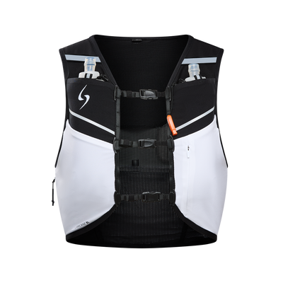 Life sports gear black white Hurricane Running Vest ECO front view 