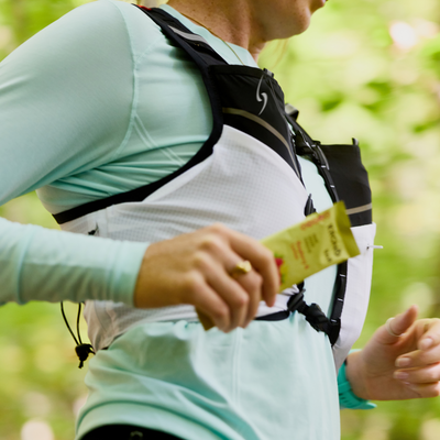 Life sports gear black white Hurricane Running Vest ECO wear side close up