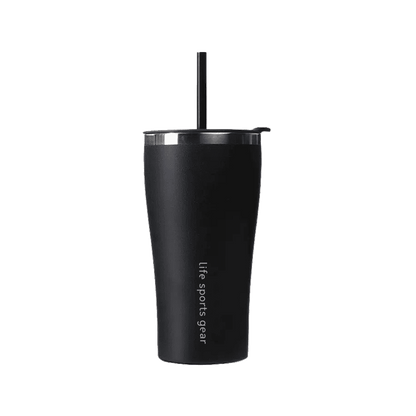 Insulated Stainless Steel Tumbler With Straw - 530ml