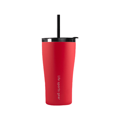 Insulated Stainless Steel Tumbler With Straw - 530ml