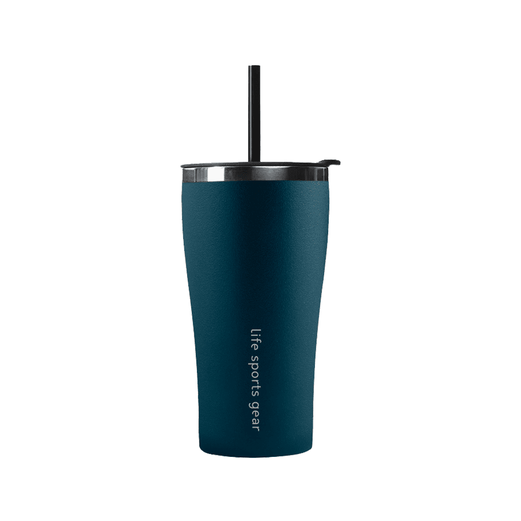 Insulated Stainless Steel Tumbler With Straw - 530ml