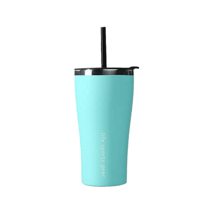 Insulated Stainless Steel Tumbler With Straw - 530ml