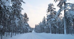 Winter road for running